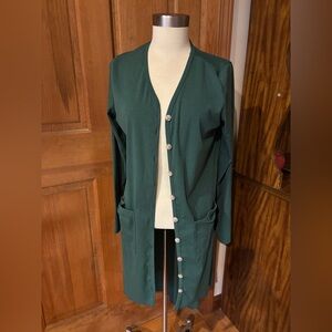 Women's Green Cardigan long duster
